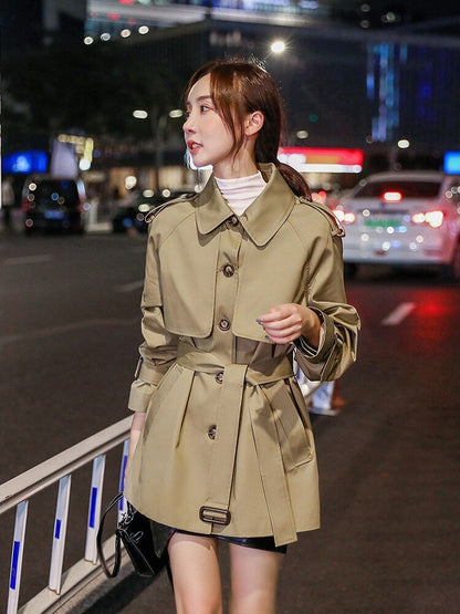 jinran Fashionable Windbreaker Women's New Autumn Winter 2022 Long Sleeved Jacket Casual Solid Color Top Trench Coat for Women Jackets