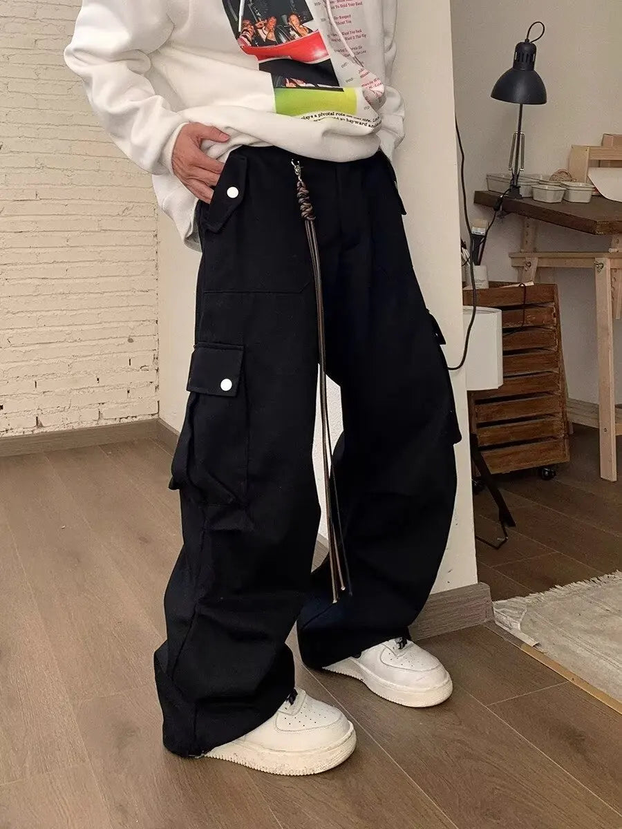 Wide Cargo Pants Men Baggy Oversize Cargo Trousers Male Oversize  Loose Casual Streetwear Hip Hop Pocket Spring