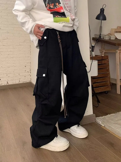 Wide Cargo Pants Men Baggy Oversize Cargo Trousers Male Oversize  Loose Casual Streetwear Hip Hop Pocket Spring