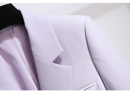 jinran Women Elegant Purple Casual Blazer Spring Autumn 2022 Korean Fashion High-End Suit Coat with Belt Office Lady Work Jacket New