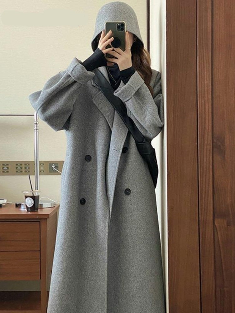 jinran 2022 New Autumn and Winter Suit Collar Camel Colored Woolen Coat Women Knee Length Wool Coat Coat Women Winter Jacket Long Coat