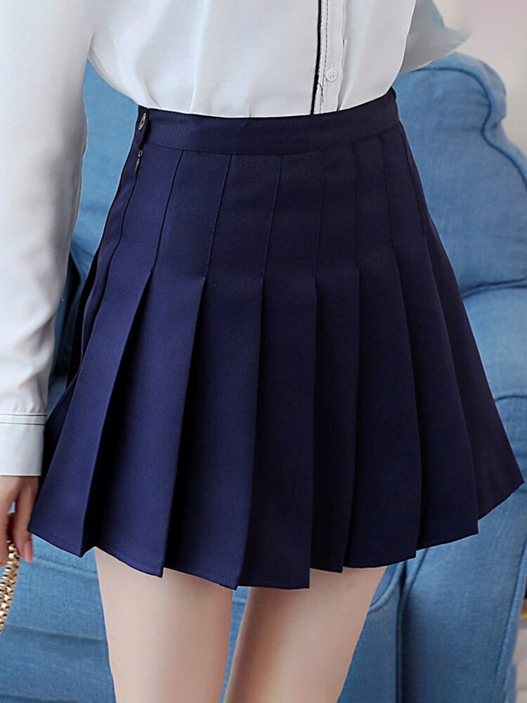 jinran Women Elegant High Waist Pleated A Line Skirt Summer Vintage Harajuku Y2K Plaid Korean Fashion Mini Kawaii Tennis Skirt Grils