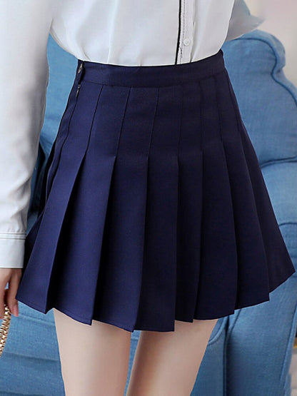 jinran Women Elegant High Waist Pleated A Line Skirt Summer Vintage Harajuku Y2K Plaid Korean Fashion Mini Kawaii Tennis Skirt Grils