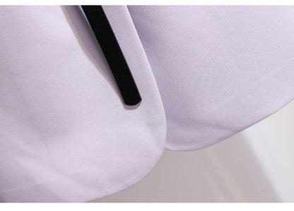 jinran Women Elegant Purple Casual Blazer Spring Autumn 2022 Korean Fashion High-End Suit Coat with Belt Office Lady Work Jacket New