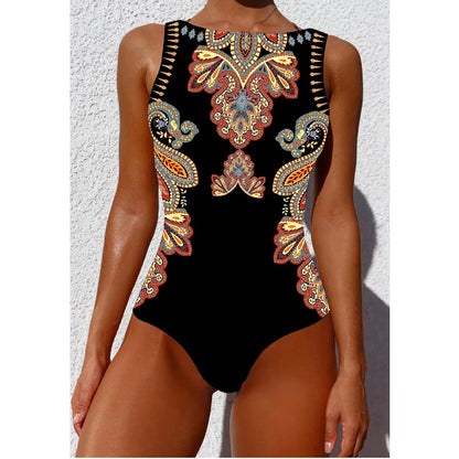 jinran Print One Piece Swimsuit 2024 New Push Up Swimwear Women Vintage Retro Bathing Suits Bodysuit Beach Wear Backless Monokini