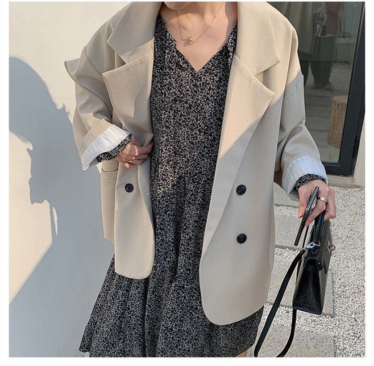 jinran Suit Jacket Female 2022 Spring and Autumn New Long Sleeve Loose Fashion Temperament Commuter Leisure Joker Jacket Suit