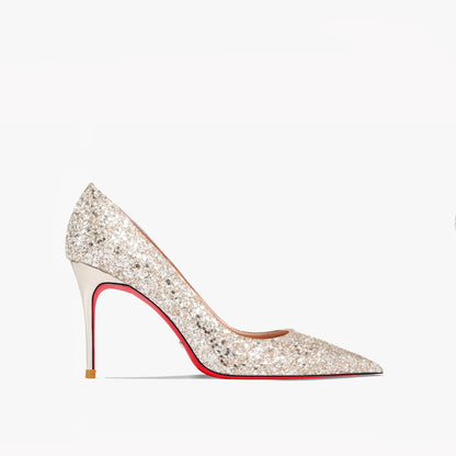 jinran 2024 Spring And Summer Women's High Heels Black Glittering Pumps Bridal Wedding Pointed Thin High Heels Sexy Party Shoes