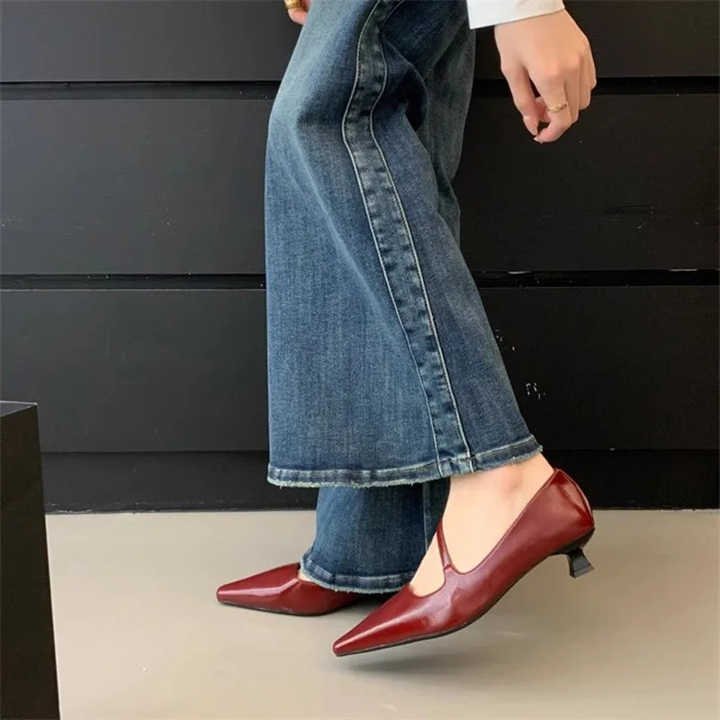 jinran 2024 Spring Band Women Pumps Shoes Fashion Shallow Slip On Slingback Sandals Thin Heel Dress Sexy Pumps Shoes Mujer