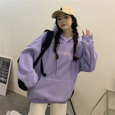 jinran College Style New White Baggy Pullover Fashion Letter Printing Harajuku Sweatshirt Casual Lazy Raglan Sleeves Drawstring Hoodie