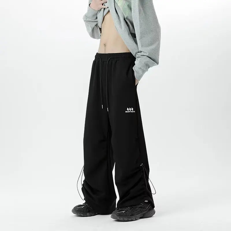 Wide Leg Sweatpants Men Casual Pants Men Oversize Gray Sports Pants Black Trousers Male Loose Korean Streetwear Hip Hop