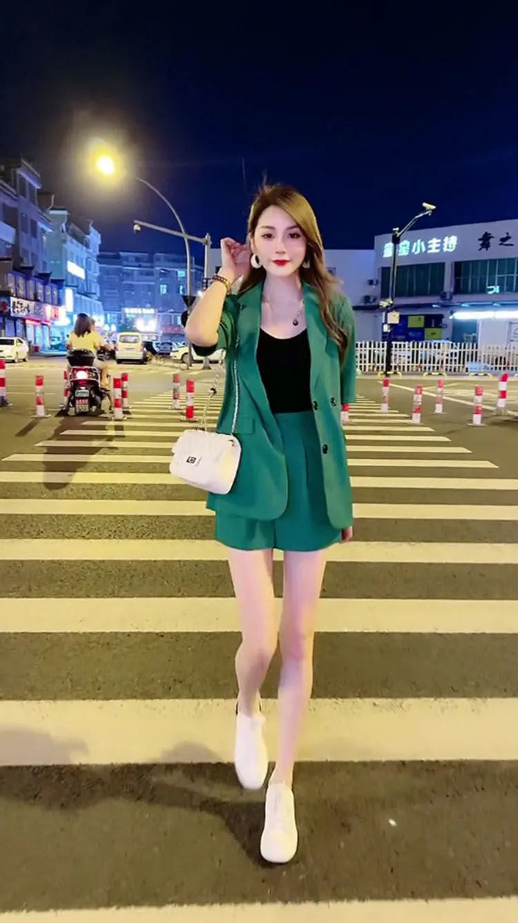 jinran Korean Popular Summer New Elegant Women's Shorts Suit Casual Short Sleeve Jacket Shorts Two Piece Set Female Tracksuit Coat