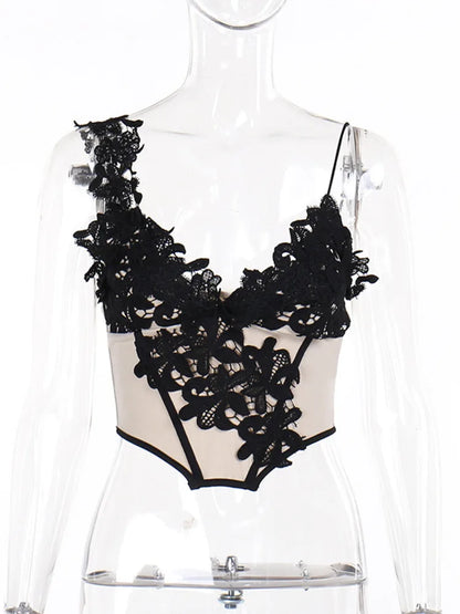 jinran Lace Sexy Tops Women Irregular Halter Top Spring Summer New Sleeveless Backless Skinny Corset Tops Ladies Top Vest 2024