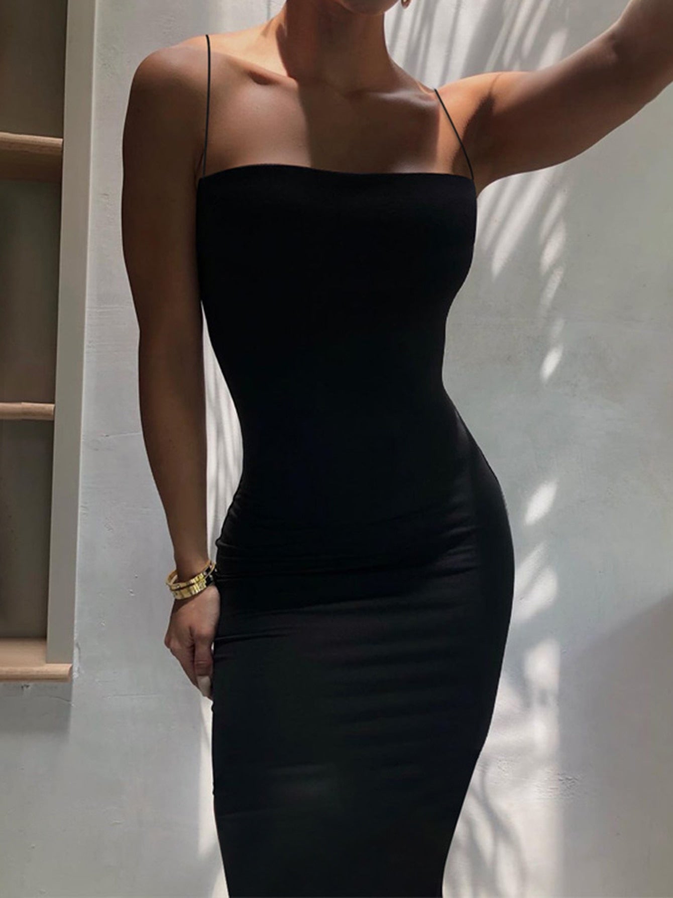 jinran New Sexy Knit High Fork Dresses For Women Strappy Elegant Dress Sleeveless Bodycon Clothes Party Club Outfits Y2k