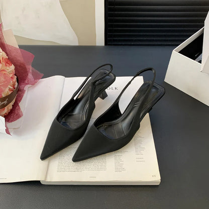 jinran Pointed Toe Women Sandals 2024 New Arrivals Thin High Heels Casual Party Pumps Elastic Back Strap Party Pumps Size 35-39 Sexy