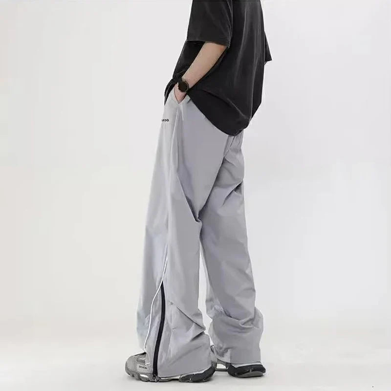 Parachute Sports Pants Joggers Men Korean Oversize Wide Leg Trousers Male Sportswear Casual Loose Streetwear Hip Hop