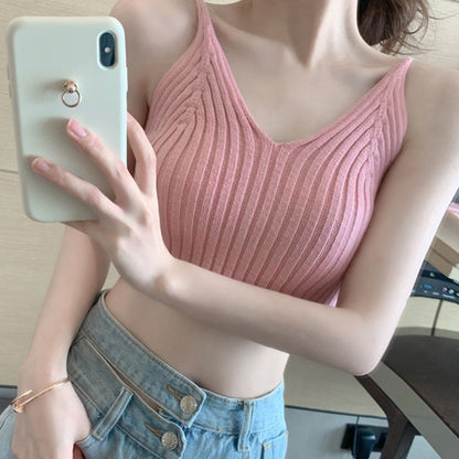 jinran Fashion Women Summer Basic Tops Sexy Strappy Sleeveless Racerback Crop Top 2022 Female Casual Solid Color Ribbed Knit Short Vest