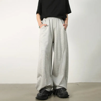 Baggy Sweatpants Men Wide Leg Casual Pants Men Oversize Gray Khaki Trousers Male Loose Korean Streetwear Old Money