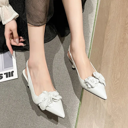 jinran 2024 Ladies Summer New Fashion Flower Brand Design Women Sandals Casual Solid Color Party Dress Women Stiletto Heels Zapatos