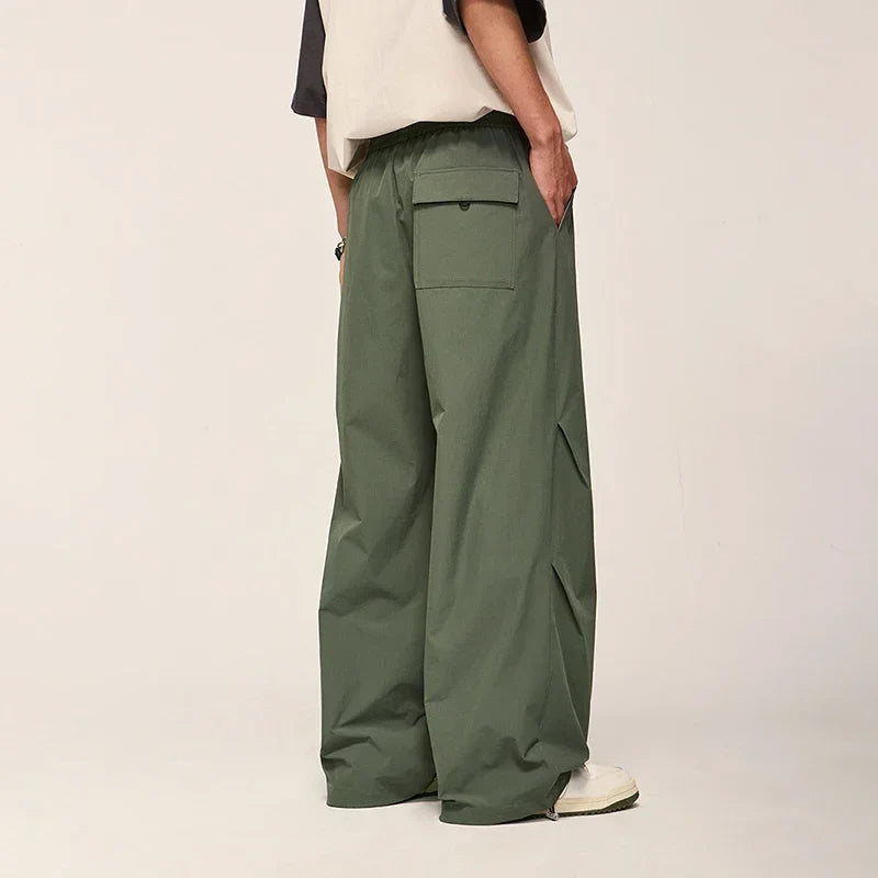 Parachute Wide Leg Pants Men Baggy Trousers Male Joggers Sweatpants Oversized Loose Casual Sports Streetwear Hip Hop