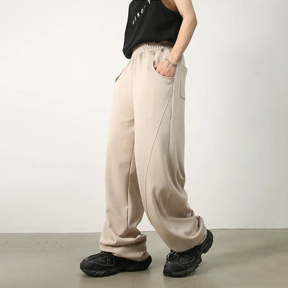 Baggy Sweatpants Men Wide Leg Casual Pants Men Oversize Gray Khaki Trousers Male Loose Korean Streetwear Old Money