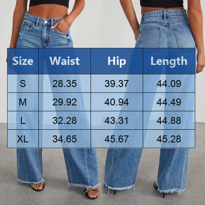 jinran Women Mid Waist Jeans Harajuku Streetwear Retro Fashion Autumn Loose Wide Leg Straight Loose Denim Trousers Y2k Baggy Pants