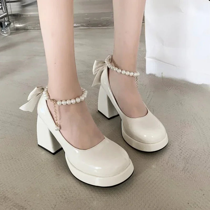 jinran Women's Shoes New Fashion Pu Leather Women's High Heels Party Wedding Shoes