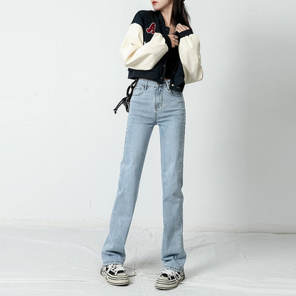 jinran Jeans Women Baggy High Waist Pants 2022 New Fashion Straight Leg Pants Y2k Denim Trousers Vintage Loose Washed Mom Jeans