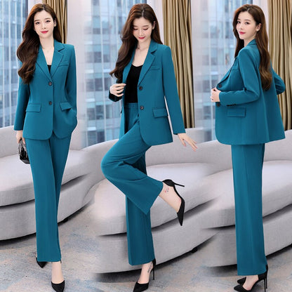 jinran 2022 Summer New Korean Fashion Elegant Women's Pants Suit Office Blazer Jacket Leisure Trousers Two Piece Set Female Clothing