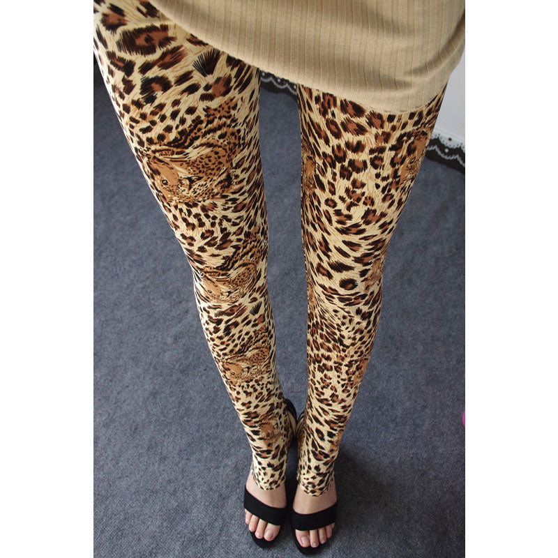 jinran Spring And Summer New Women's Plus Size Leopard Print Cropped Pants Breathable Hip Lift Leggings Women