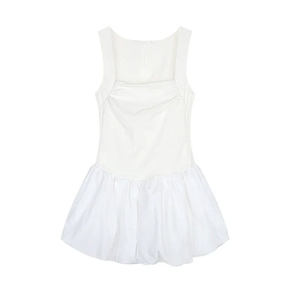 jinran Korean style Summer Elegant Ballet Mini Dress Sexy Hot Sweet Y2k A-line Dress Women French Retro High Waist Fashion Dress
