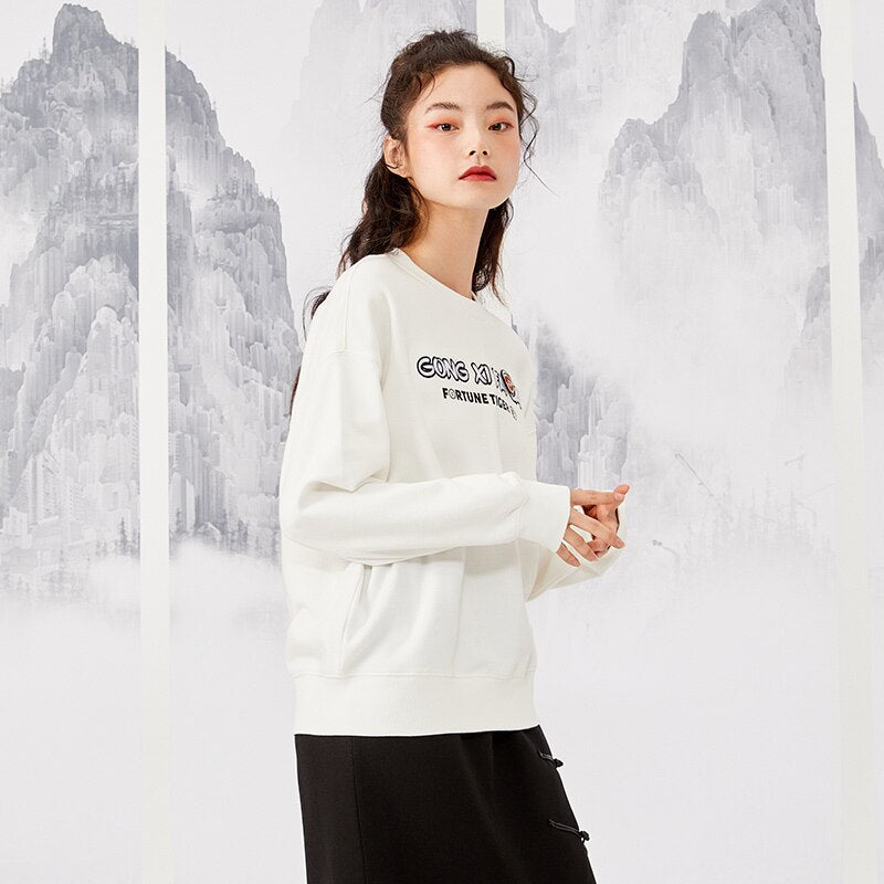 jinran Sweatshirt Women Lazy Loose 2022 Spring New Letter Bottoming Shirt All-Match Hoodies