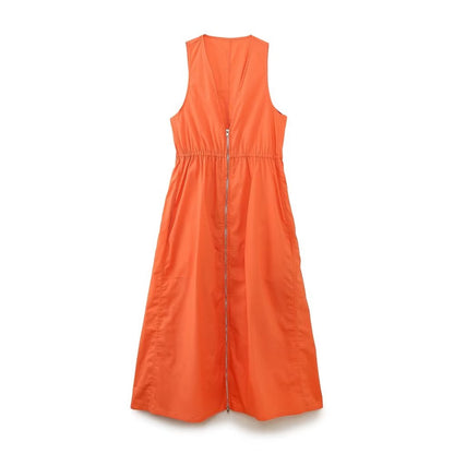 jinran Women Elegant Solid Long Dresses 2023 Summer Zipper Sleeveless Oversized Dresses Fashion Party Vestidos