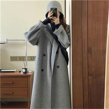 jinran 2022 New Autumn and Winter Suit Collar Camel Colored Woolen Coat Women Knee Length Wool Coat Coat Women Winter Jacket Long Coat