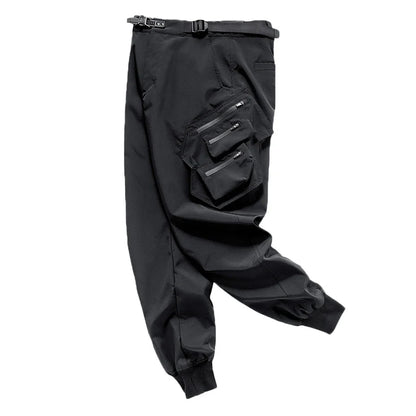 Streetwear Cargo Pants Harajuku Hip Hop Joggers Men Oversized Techwear Pants Multi Pockets Harem Pencil Trousers Black