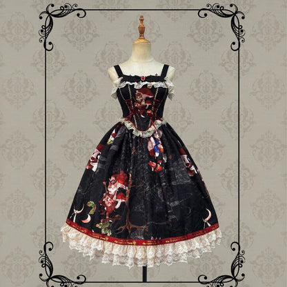 jinran New lolita original design [Cat Traveler JSK] Elegant retro slim-fit dress