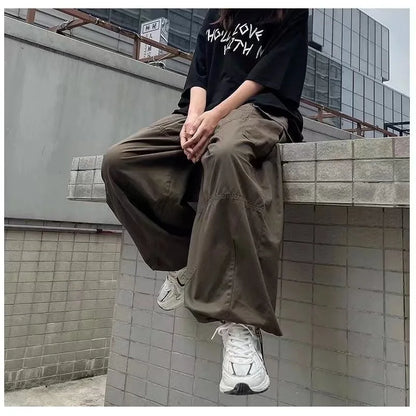 Vintage Baggy Cargo Pants Men Cotton Wide Leg Trousers Male Oversize Retro Loose Casual Japanese Streetwear Hip Hop