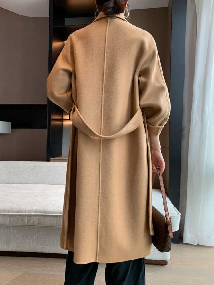 jinran Cotton Padded Autumn Winter New Classic Camel Wool Coat Loose Fashion Joker Temperament Woolen Coat Coats and Jackets Women