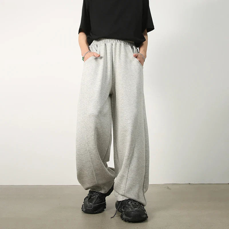 Baggy Sweatpants Men Wide Leg Casual Pants Men Oversize Gray Khaki Trousers Male Loose Korean Streetwear Old Money