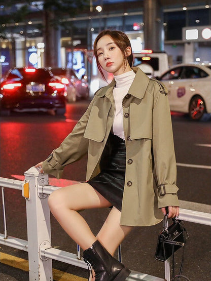 jinran Fashionable Windbreaker Women's New Autumn Winter 2022 Long Sleeved Jacket Casual Solid Color Top Trench Coat for Women Jackets