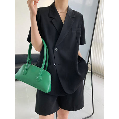 jinran 2022 Summer Thin Authentic Upscale Suit Elegant Women's Suit Jacket Shorts Suit Casual Loose Two Piece Office Suit