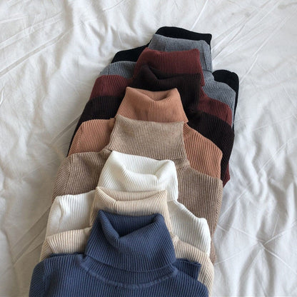 jinran Autumn Winter Korean Women Pullover Sweaters Slim Women Turtleneck Basic Tops Casual New Knitted Sweater Soft Warm Jumper 8069