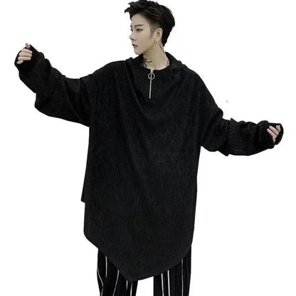 Black Oversized Hoodies Man Clothing Casual Punk Oversized Hoodies Men Sweatshirts New Spider Web Grunge Gothic Hooded