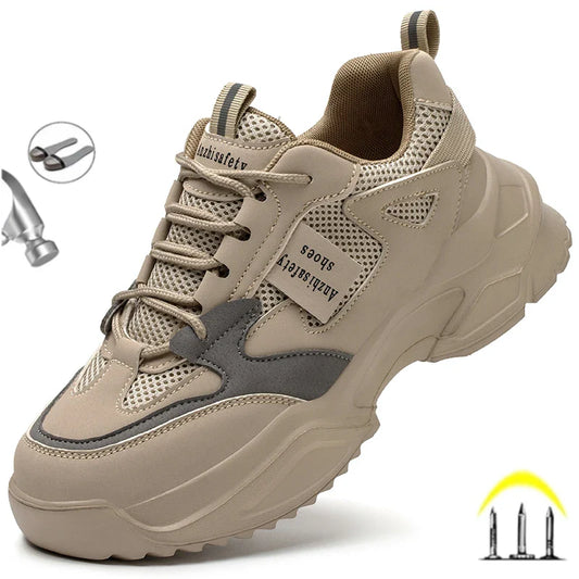 jinran New Fashion 2024 Women's Safety Shoes Sneakers Women Anti-smash Anti-puncture Security Boots Protective Shoes Breathable