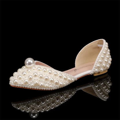 jinran Women Sandals Fashion High Quality Wedding Shoes Women New Pearls Studs Luxury Peep Toe High Heels Buckle Woman Sandal 43