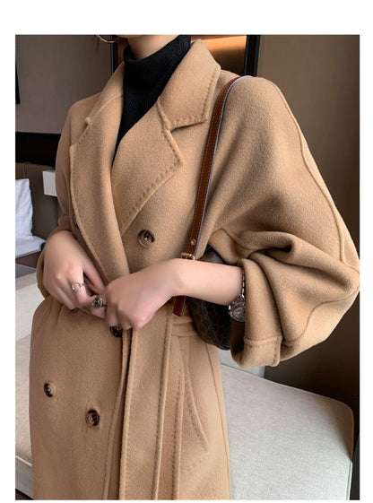 jinran Cotton Padded Autumn Winter New Classic Camel Wool Coat Loose Fashion Joker Temperament Woolen Coat Coats and Jackets Women