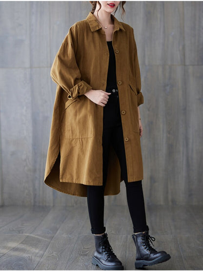 jinran Autumn Winter New Windbreaker Women's Lapel Medium Length Coat Fashion Commuter Women's Top Women Coats Trench Coat for Women