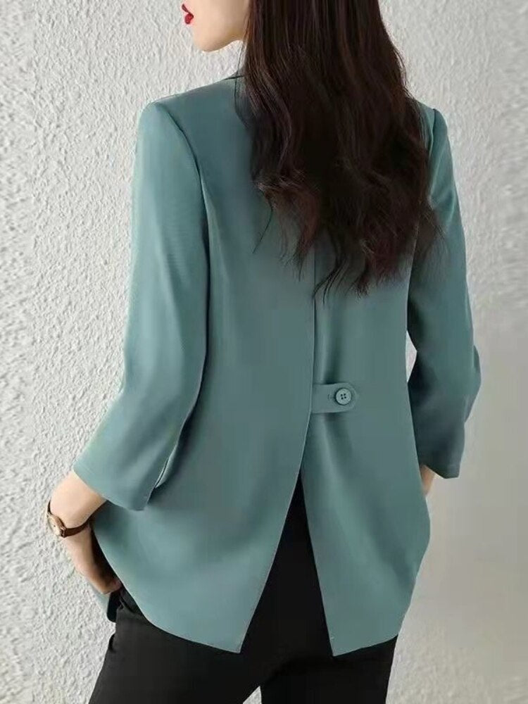 jinran Jacket Women's Summer Short Korean Loose Seven Sleeve Casual Chiffon Sunscreen Suit Women Blazer Suit Women Suit Women