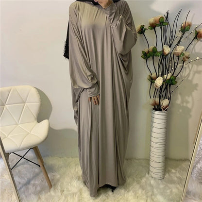 jinran Summer Elegant Solid Color Colorful Temperament Long Skirt Ladies Open Shouder Robe Woven Large Size Belt Muslim Woman Abaya