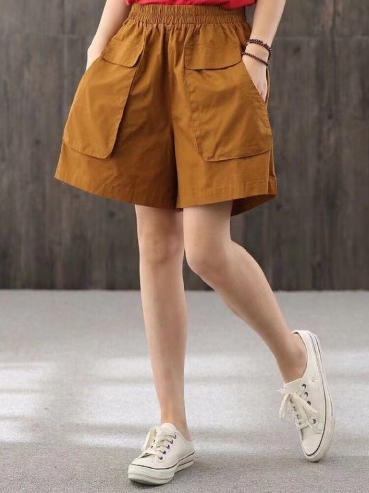 jinran 2022 Summer New Fashion Loose Shorts Women Wear High Waist Slim Fashion Wide Leg Overalls Temperament Commuter Women's Dress