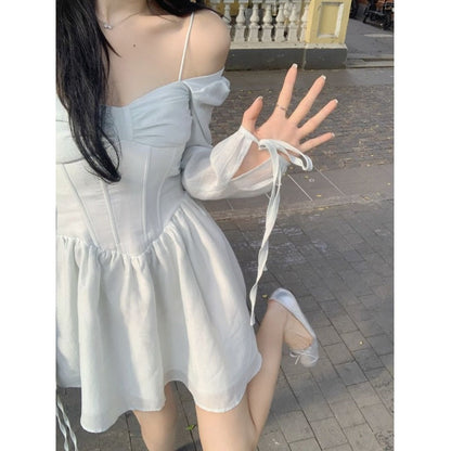 jinran Women Dresses French Elegance Temperament Robe 2023 New Gentle Versatile Fairy Dress Simple Versatile Fashion Female Vestidos
